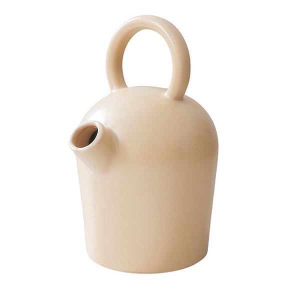 Vaso Regador em Cerâmica Bege Decorativo Mart