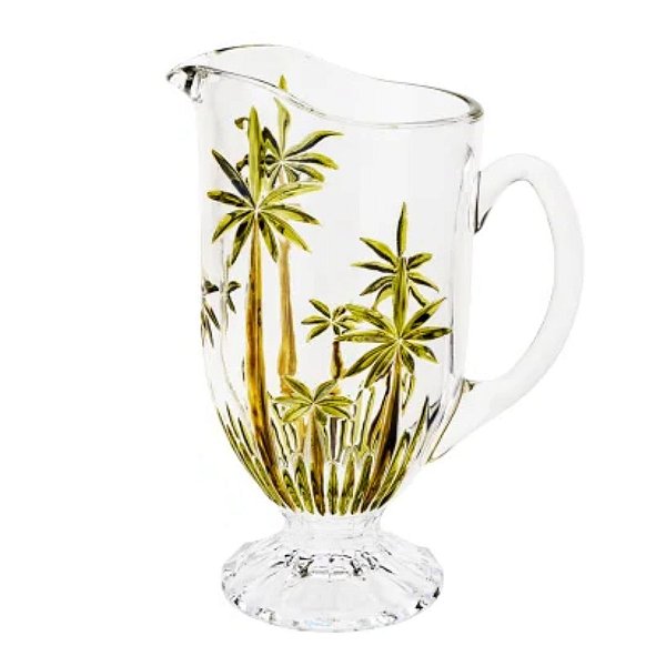 Jarra de Cristal Palm Tree Handpaint 1,5L para Água ou Suco Wolff
