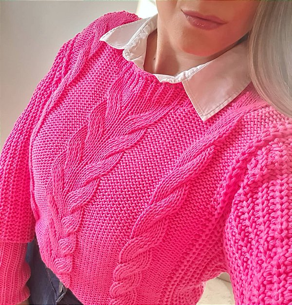 blusa pink tricot
