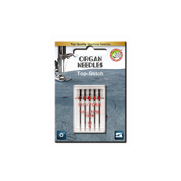 Agulha para Pesponto Top Stitch Nº 90/14 - Blister com 5 Unidades
