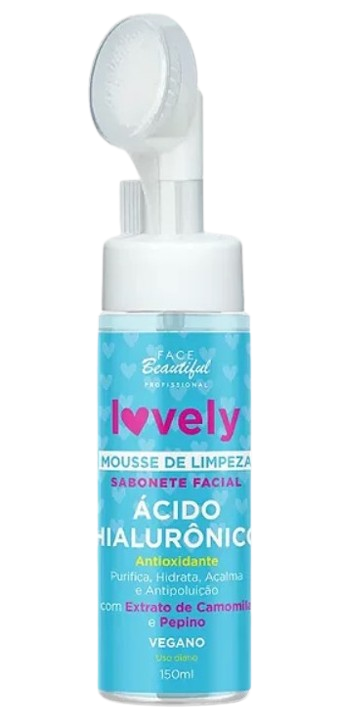 Mousse de Limpeza Vegano Ácido Hialurônico Profissional Face Beautiful