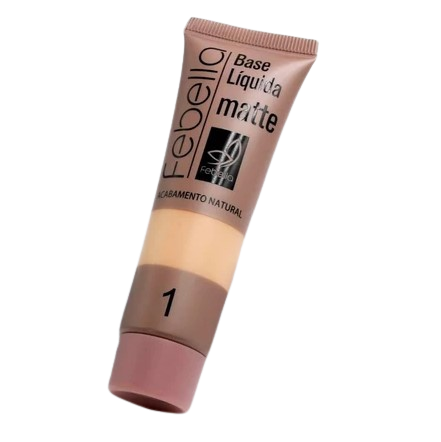 Base Líquida Matte Febella - Cobertura Natural - Cor 1