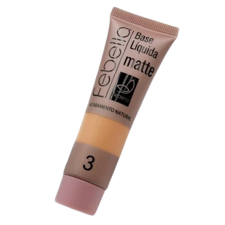 Base Líquida Matte Febella - Cobertura Natural - Cor 3