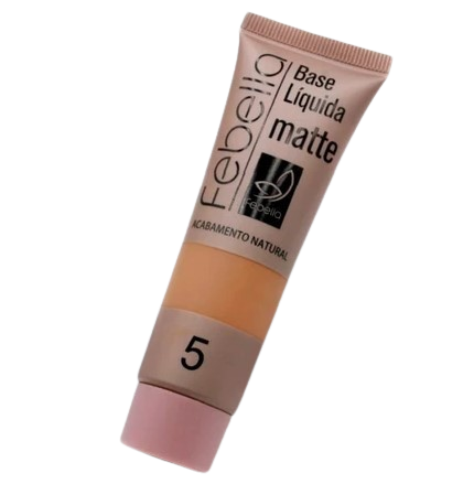 Base Líquida Matte Febella - Cobertura Natural - Cor 5