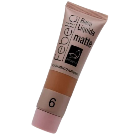 Base Líquida Matte Febella - Cobertura Natural - Cor 6