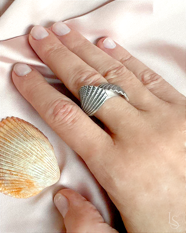 Anel de Prata 950 Bivalve  - Mermaid