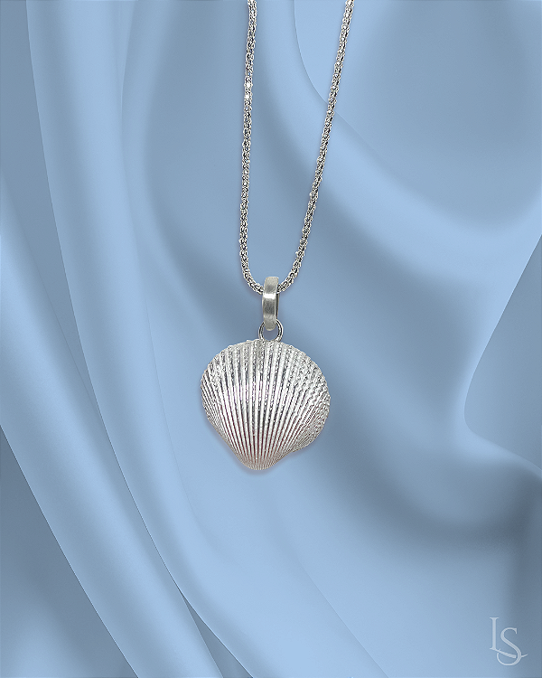 Colar Difusor de Prata 950 - Concha Bivalve Grande