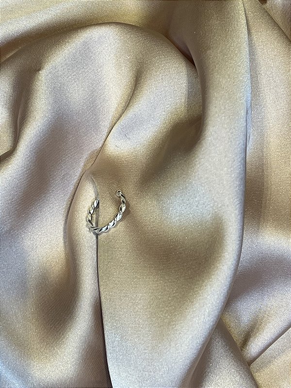 Brinco Ear Cuff de Prata 950 Trançado Simples