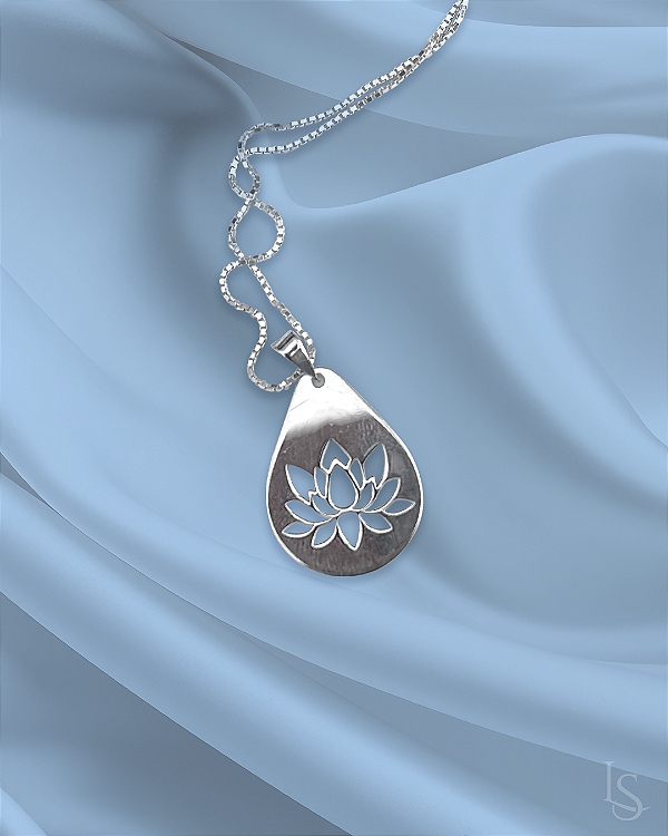 Pingente Flor de Lótus de Prata 950