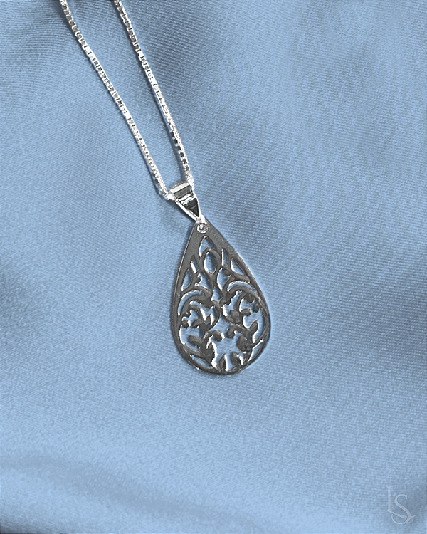 Pingente de Prata 950 Flores de Louro