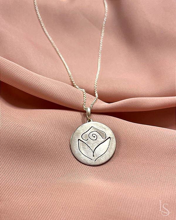 Colar Difusor de Prata 950 - Rosa Lanc