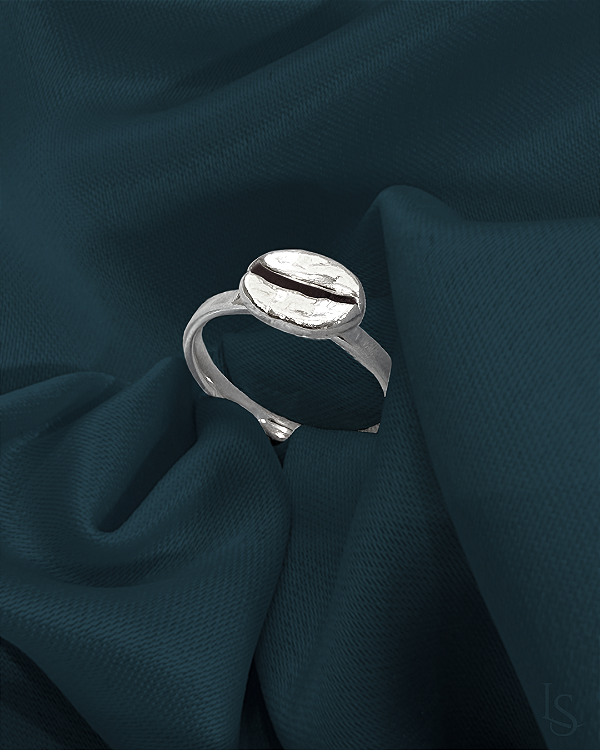 Anel Grão de Café em Prata 950