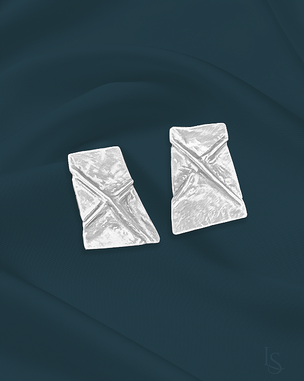 Brinco Trapeze de Prata Pura