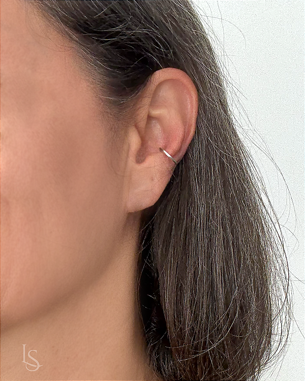 Ear Cuff Brinco de cartilagem de Prata Pura Argola única