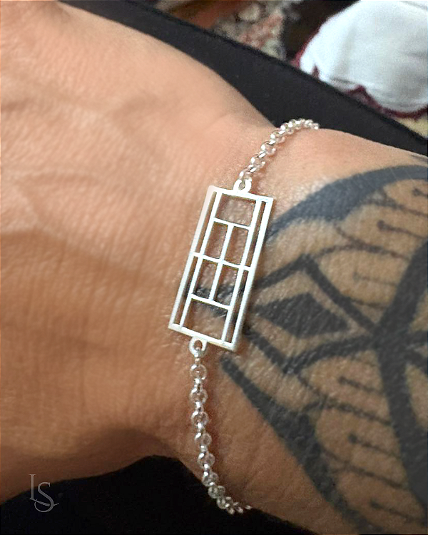 Pulseira de Prata 950 - Quadra de Tênis Ana Zannoni