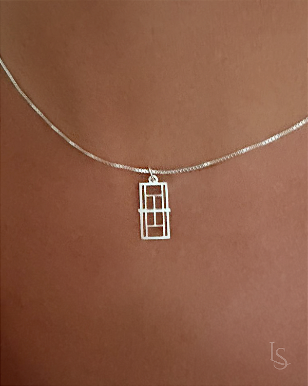 Pingente de Prata 950 - Quadra de Tênis Ana Zannoni