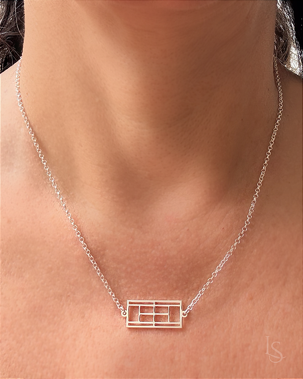 Colar de Prata 950 - Quadra de Tênis Ana Zannoni - P