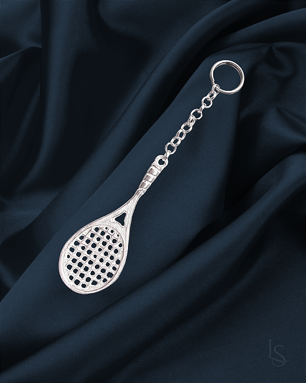 Chaveiro em Prata 950 - Raquete de tênis