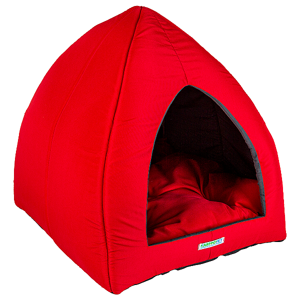 Caminha Toca Iglu com Almofada Dupla Face Vermelha