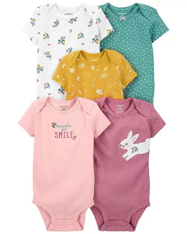 Kit body manga curta feminino - Carter's