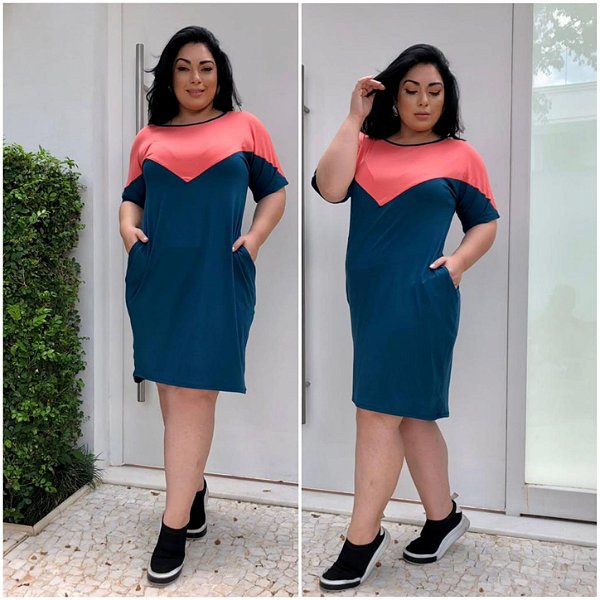Vestido feminino V com Bolso (GG) 91