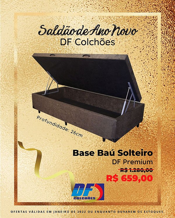 Saldão: Base Baú Solteiro DF Premium (26cm prof.)