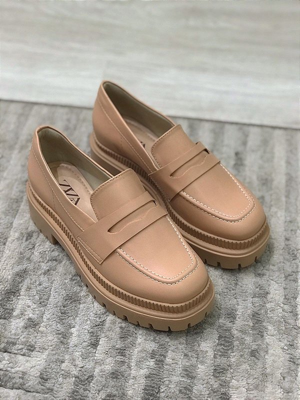 Mocassim Oxford Nude Jenny