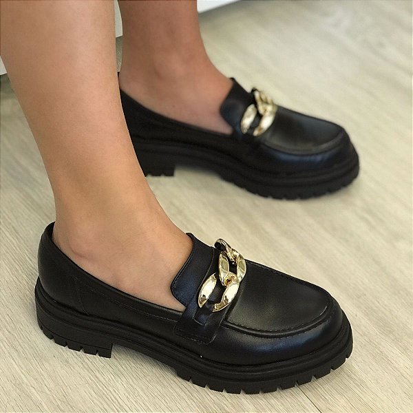 Mocassim feminino Lorena Preto