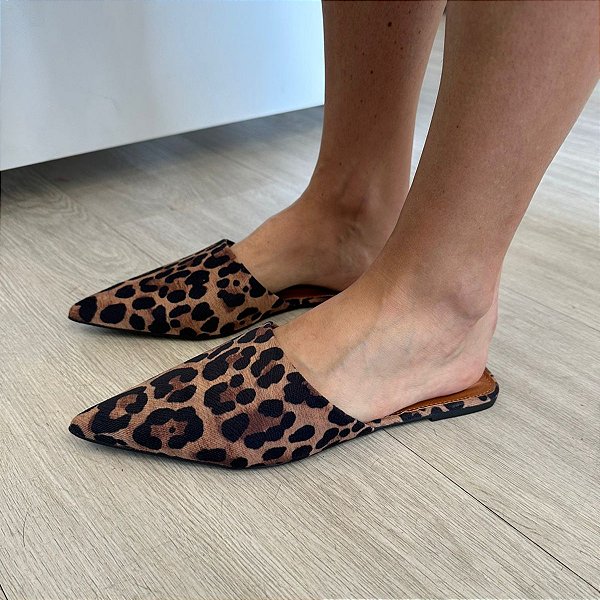 Mule bico fino animal print Pity