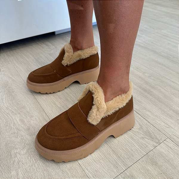 Mocassim Beta camurça caramelo
