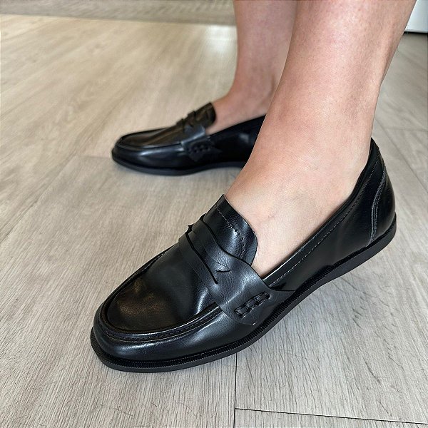 Mocassim feminino Olga preto
