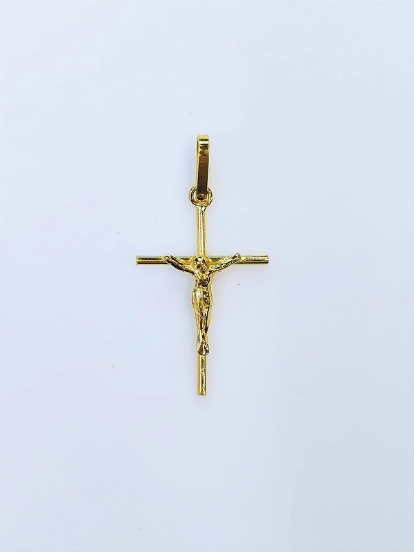 Pingente Cruz com Cristo em Ouro 18k