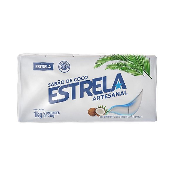 Sabão em barra Estrela Coco C/5 unidades - 1kg