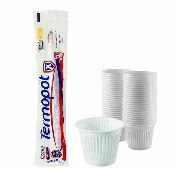 Copos descartáveis 50ml Branco c/100 Unidades PS - Termopot