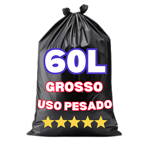 Saco De Lixo 60 Litros reforçado 50 Unidades