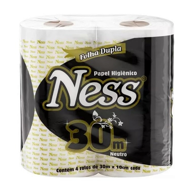 Papel Higiênico Folha Dupla 4 rolos de 30mx10cm - Ness