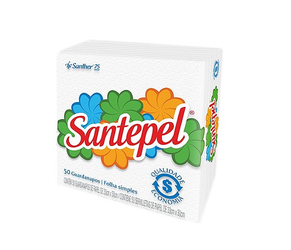Guardanapo Santapel Folha simples 24X22  c/50 - SANThER