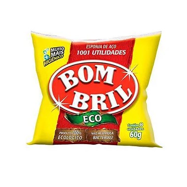 Esponja de lã de aço Bom Bril eco 8 Unidades