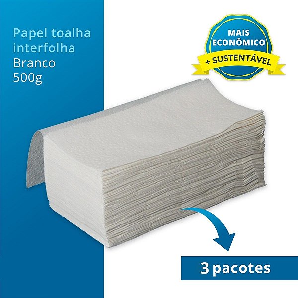 Papel Toalha Interfolha Branco Econômico 3pct