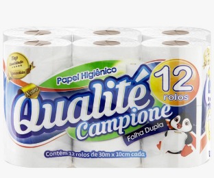 Papel Higiênico Folha Dupla 12 rolos de 30mx10cm f.d - Qualite