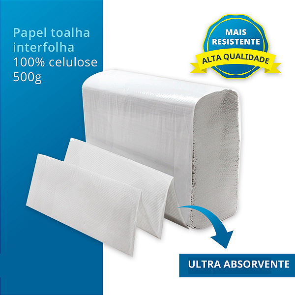 Papel Toalha Interfolha 100% Celulose 500g