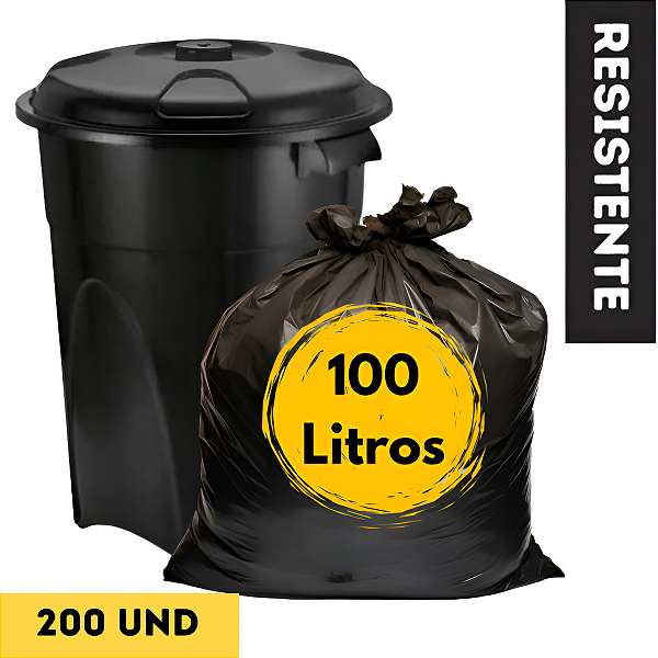 Saco De Lixo 100 Litros Super reforçado uso pesado Com 200