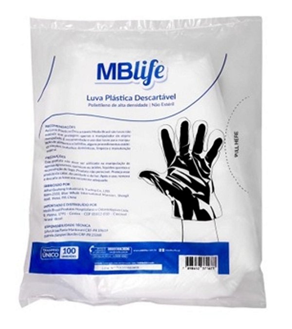 Luva Plástica Descartável MBLife