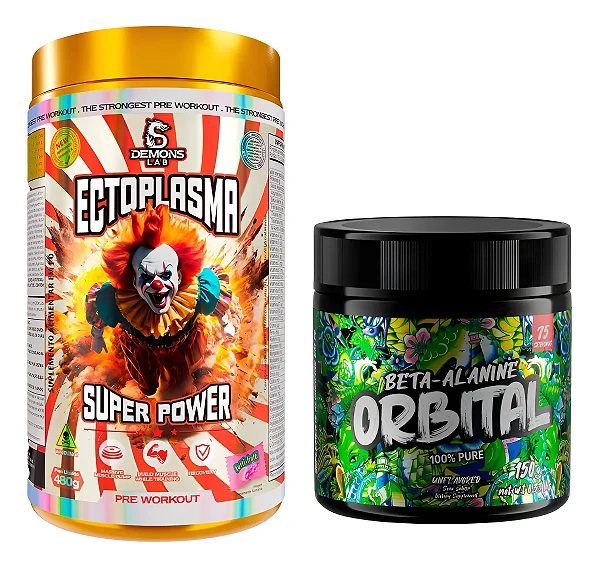 Combo Pré-treino Ectoplasma Demons + Beta-alanina 150g - Orbital Tutti Frutti