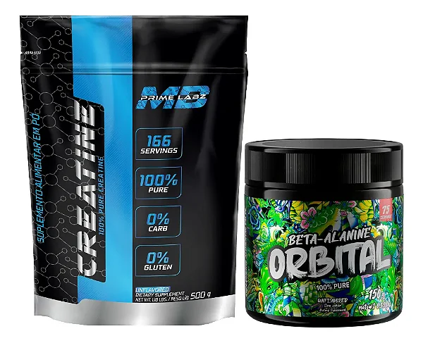 kit creatina 100% 500g + beta-alanina