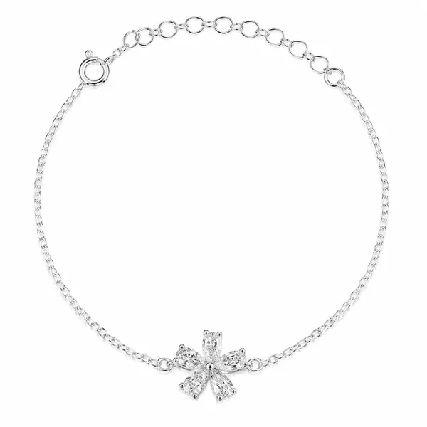 Pulseira De Prata Flor