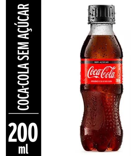 REFRIGERANTE 200ML COCA COLA ZERO PET UN