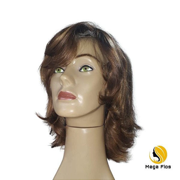 Peruca lace cabelo humano: Louro Escuro - Liso