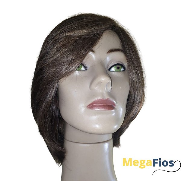 Peruca Lace Cabelo Humano: Castanho Médio - Liso