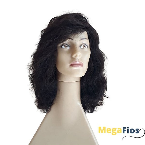 Peruca Lace Cabelo Humano: Castanho Escuro - Ondulado